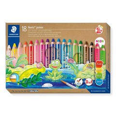 STAEDTLER Noris junior 3-in-1 colouring pencil pack of 18 assorted colours + sha