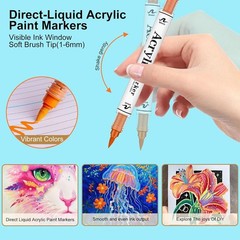 168 Colors Acrylic Paint Markers and ACRYLIAC PAINT PENS for Rock, Wood, Fabr…