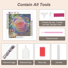 Anuver Flower Diamond Art Kits for Adults, Rose Full Drill Multicolor