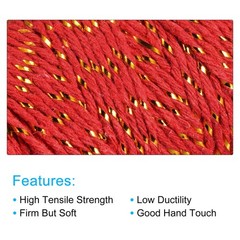 Twine Packing String Wrapping Cotton Twine 100M Gold Tone and Red Rope