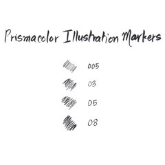 Premier Illustration Markers – 08, Black, Fine Line, Set of 5