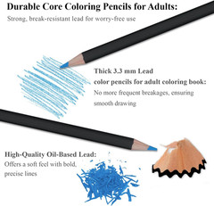 Colored Pencils for Adult Coloring Books, 72 Color Pencil Set, Soft Core Color P