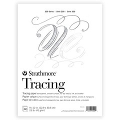 200 Series Tracing Paper Pad 9×12 inches 40 Sheets 25lb/41g Tape Bound
