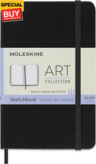 Art Sketchbook, Hard Cover, Pocket (3.5″ x 5.5″) Plain/Blank, Black, 80 Pages