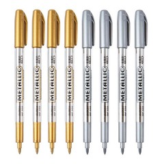 Metallic Marker Pens, Gold and Silver Metallic Permanent Markers for Artist