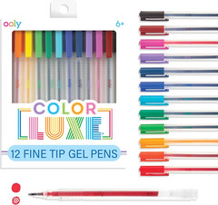 Ooly Color Luxe Gel Pen, Set of 12, Coloring, Drawing, and Notetaking Gel Pens,