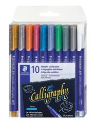 metallic calligraphy markers 10 metallic colours for light and dark paper 832