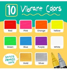 2 x Liquid Chalk Markers (10 Pack) with Gold & Silver – 6 mm Tip.