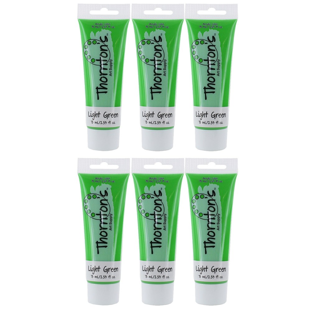 Thornton’s Art Supply Acrylic Paint Tube, 75ml (2.54oz) Pack of 6 – Light Green