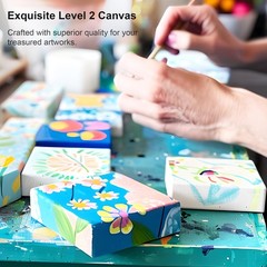 6×6 Inch Gallery Wrapped Canvas – 1.5 Inch Depth 4 Pack – 10 Oz Triple Gesso …