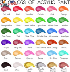 55PCS Acrylic Paint Set of 36 Colors 2Fl Oz 60Ml Bottles 12 Brushes,Non Toxic 36