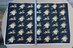 Japanese Art Paper Handmade Chiyogami Vintage Black Floral Rickshaw Gold 37×25″
