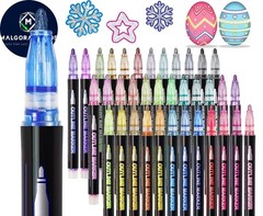 Self Outline Glitter Markers Metallic Art Pens Kids Teens Crafts 12 24 36 Colors