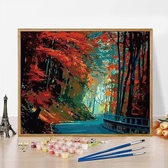 Paint by Numbers Kit for Adults, Forest Path Paint by Numbers for Adults Beginne