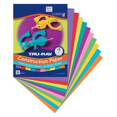 Tru-Ray Construction Paper, 10 Vibrant 9″ x 12″, Bright Color Assortment