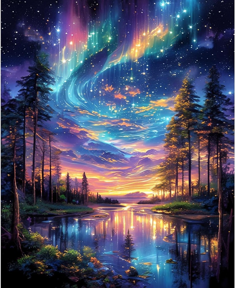 Art by Numbers Fountor Starry Night Tree 16×20 Inch