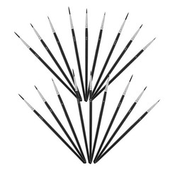30Pcs Miniature Paint Brush Set Reusable Nylon Wood Black for Decoration Art