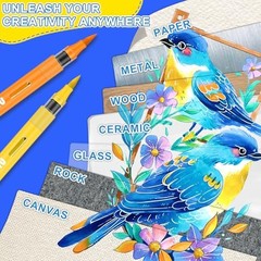 Acrylic Paint Markers – Water-Based Brush Tip Acrylic Paint Pens 84 Colors