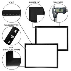 HSK A3 LED Artist tracing Light Box Copy Table, Adjustable 04 – A3, BLACK