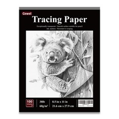 Tracing Paper for Drawing, 8.5”x11 Trace Paper, 100 Sheets (38 lb/ 60 GSM)