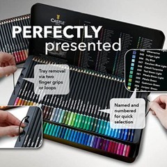 Castle Art Supplies 120 Colored Pencil Set for Artists Featuring Soft Core