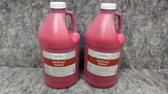 2 x Bright Red/Brite Red Acrylic Paint, 64oz/1/2 Gallon Handy Art 🔥NEW/SEALED🔥