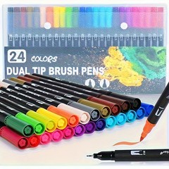Vibrant Double-Ended Watercolor Markers – Art Set for Drawing & Crafts, Durable