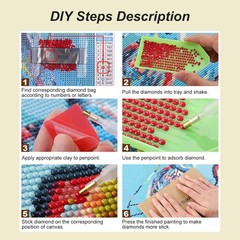 Domnpes Diamond Art Kits for Adults, 5D Cross Sunflower Multicolored