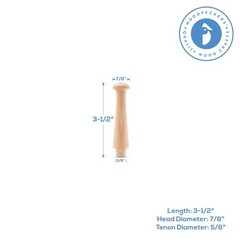 Wooden Shaker Pegs 3-1/2 inch 1/2 inch Tip Unfinished for Hanging |Woodpeckers