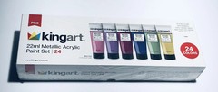 KingArt Metallic ACRYLIC PAINT Set Paints – 24 PAINT Set -Factory Sealed