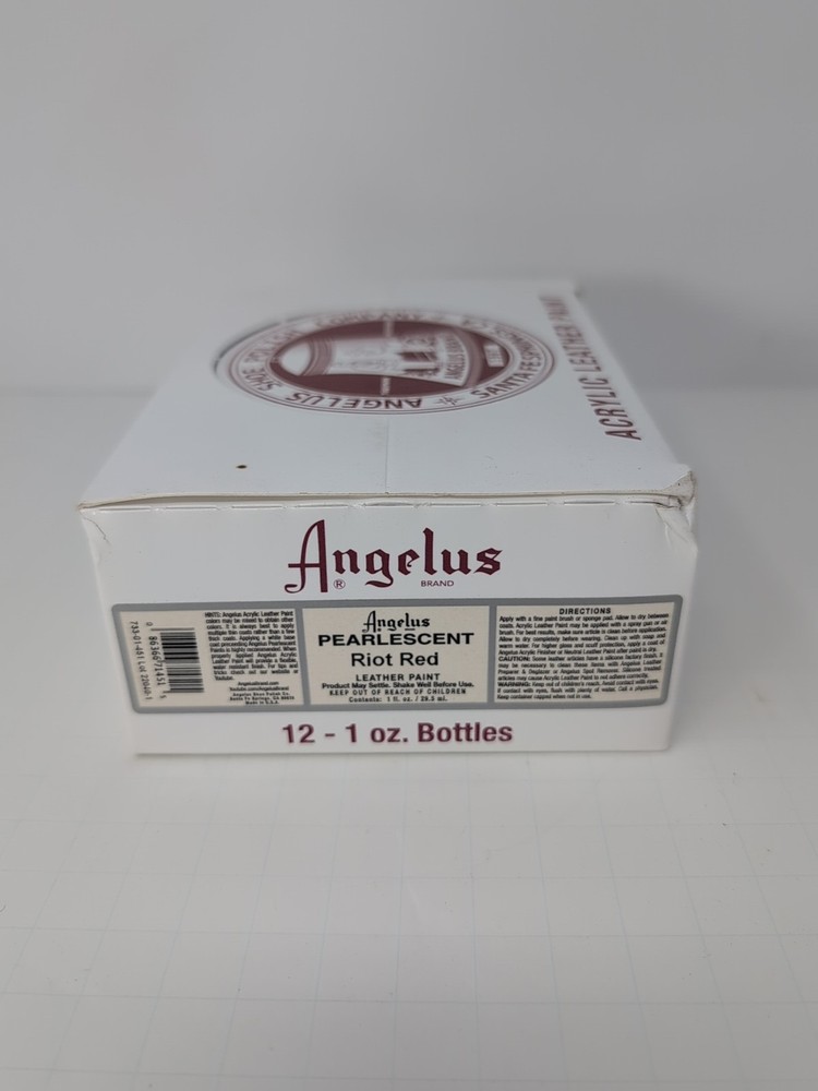 (12) 1 Oz Bottles Of Angelus Pearlscent Riot Red Leather Paint New