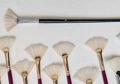 Bob Ross Wildlife Finisher Brushes 6 & 8, Bamboo Yasutomo Hake Brush 2 1/2″ Wide