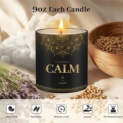 WarmEmbrace Lavender Scented Candles, 9 Oz Jar Candles for Home, Black
