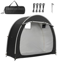 6.8×2.6FT Black Arc Bicycle Storage Shed, 210D PU Silver Coated Oxford Cloth Bik