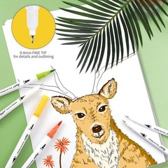 Dual Tip Art Markers Pens for Kids Adult Coloring Books Artist Fine and Brush Ti