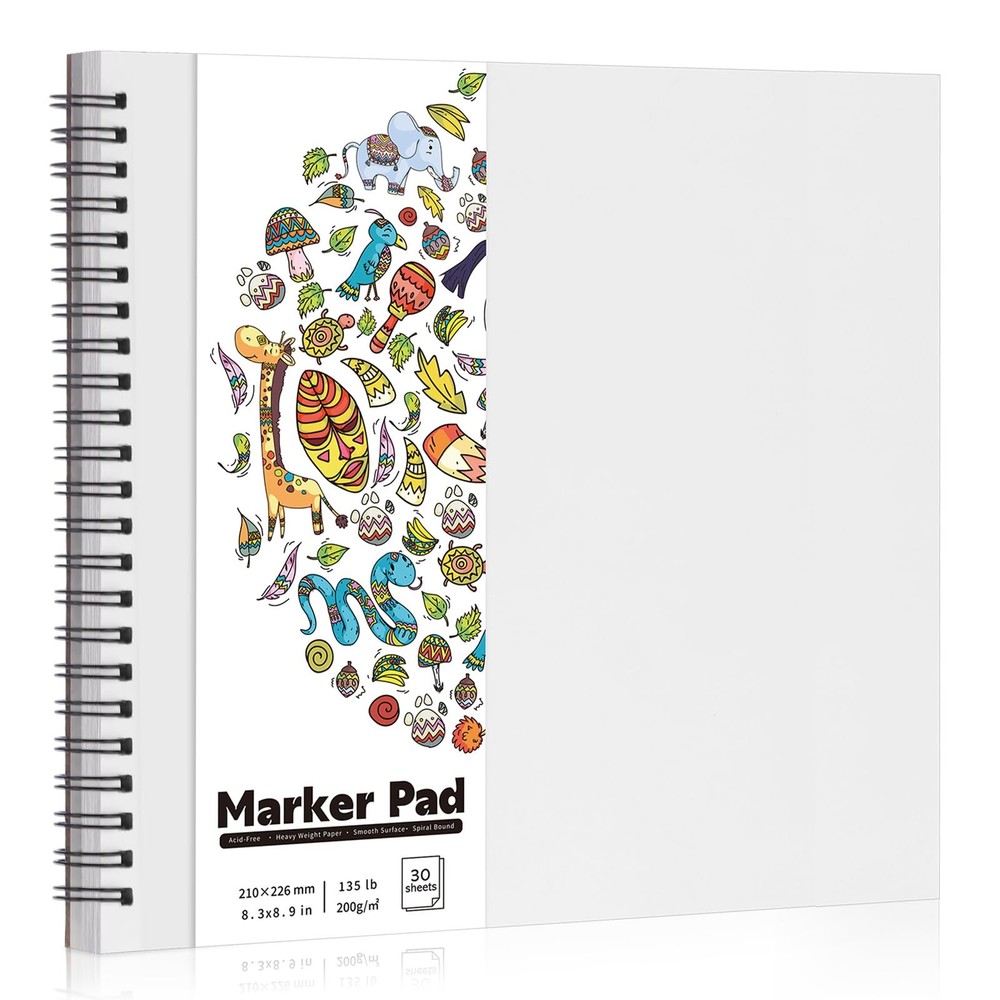 Marker Paper Pad Sketchbook for Art and Coloring 8.3×8.9in 30 Sheets