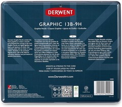 High-Quality 9B-9H Graphite Pencils, Set of 24