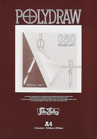 Polydraw Double Matt Polyester Drafting Film Pad – 50 mic. – A4