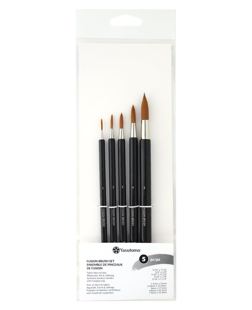 5 PCS Fusion Brush Set Arts And Crafts Supplies Artist Tool Kit New