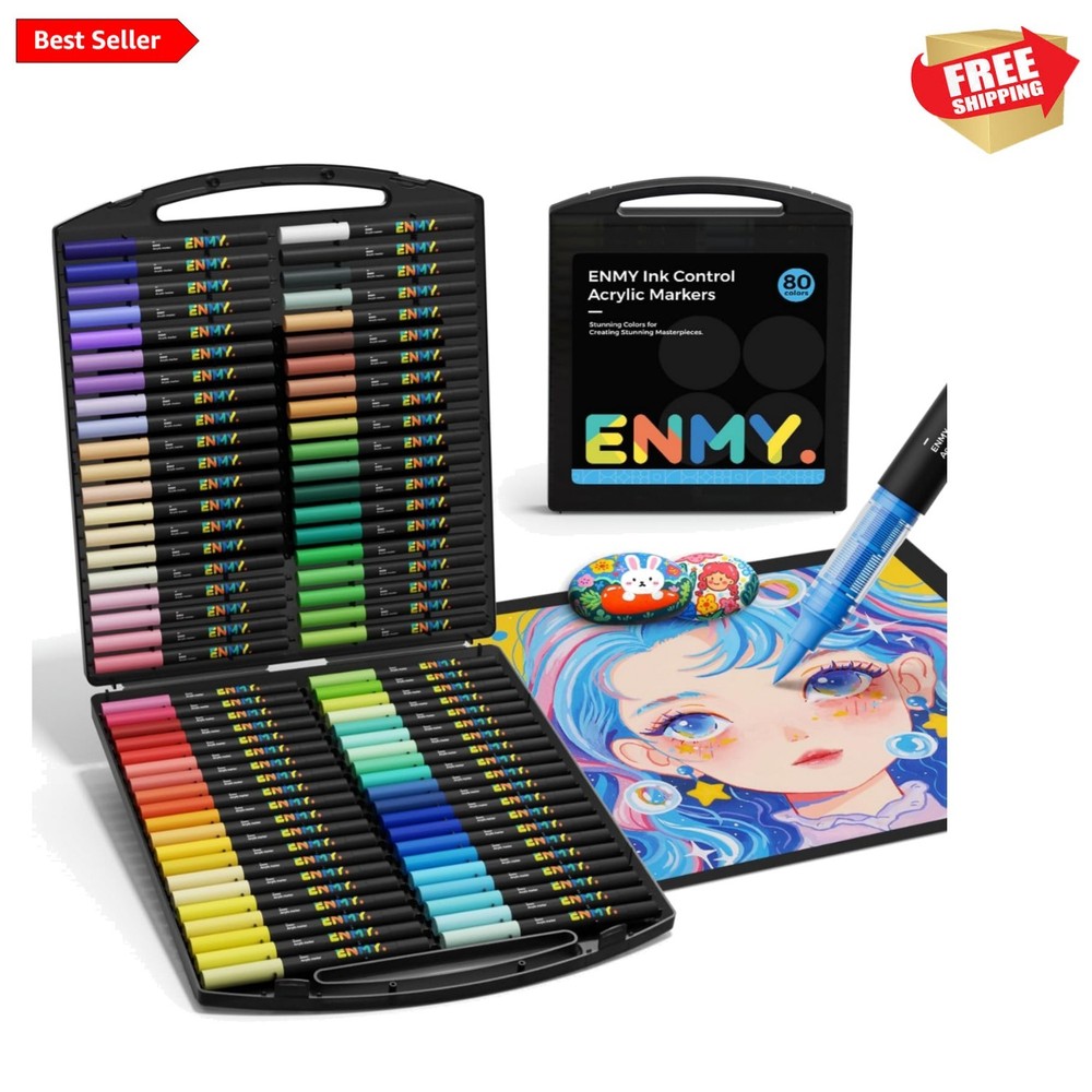 80 Colors Direct Liquid Acrylic Paint Markers for Vibrant Multi-Surface Art