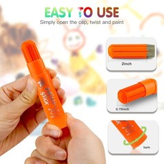 Paint Sticks,36 Classic Colors, Washable, Non-Toxic, Tempera Paint Sticks for…