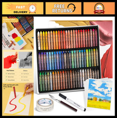 72 Oil Pastels Set with Palette Knife, Masking Tape, Acrylic Marker & Paper – Ar