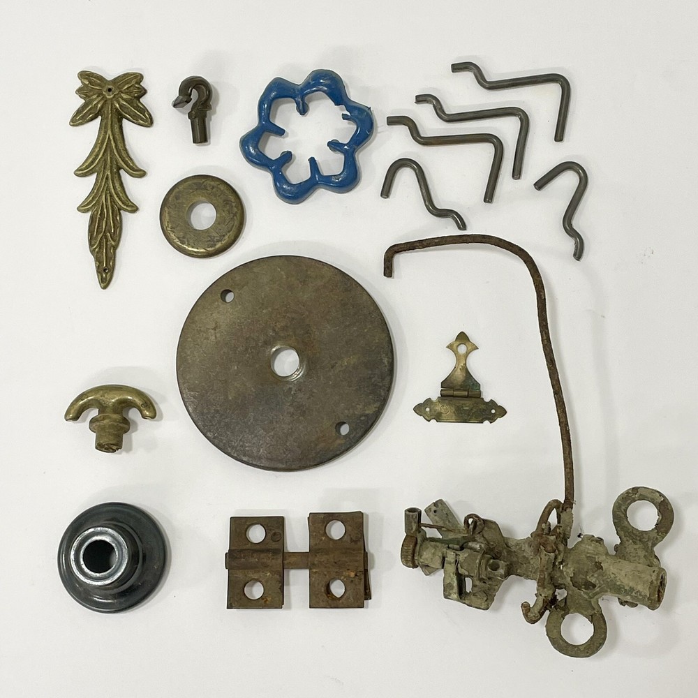 Antique Metal Lot Steampunk Art Parts Vintage 15 Pieces Junk Drawer