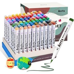 90 Color Acrylic Paint Marker Set Quick Dry Waterproof Brush Tip Art Supplies US