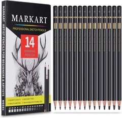 Professional Drawing Sketching Pencil Set 14 Pieces Graphite 12B 4H Ideal for