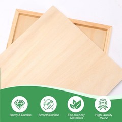 6×6 Inch Wood Panels 4 Pack Unfinished Square Wooden Art Canvas Boards for DIY