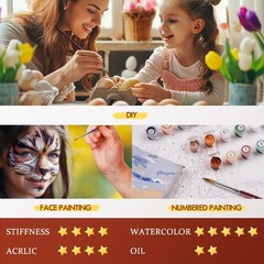 Sable Hair Watercolor Brushes Professional,9pcs Mop Round Fine Tip Detail Wat…