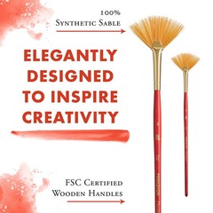 Princeton Heritage, Series 4050, Synthetic Sable Paint Brush Size 4, Scarlet