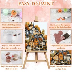 NAIMOER Countryside Paint by Numbers Kits for 12×16 inches,