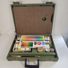 Vintage 1970s Liquitex Acrylic Color Paint Set #312 Permanent Pigments W/Case